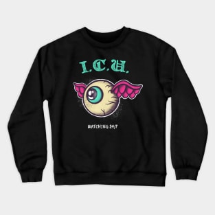 I.C.U. Watching Eye Wings Eybeall Tattoo Crewneck Sweatshirt